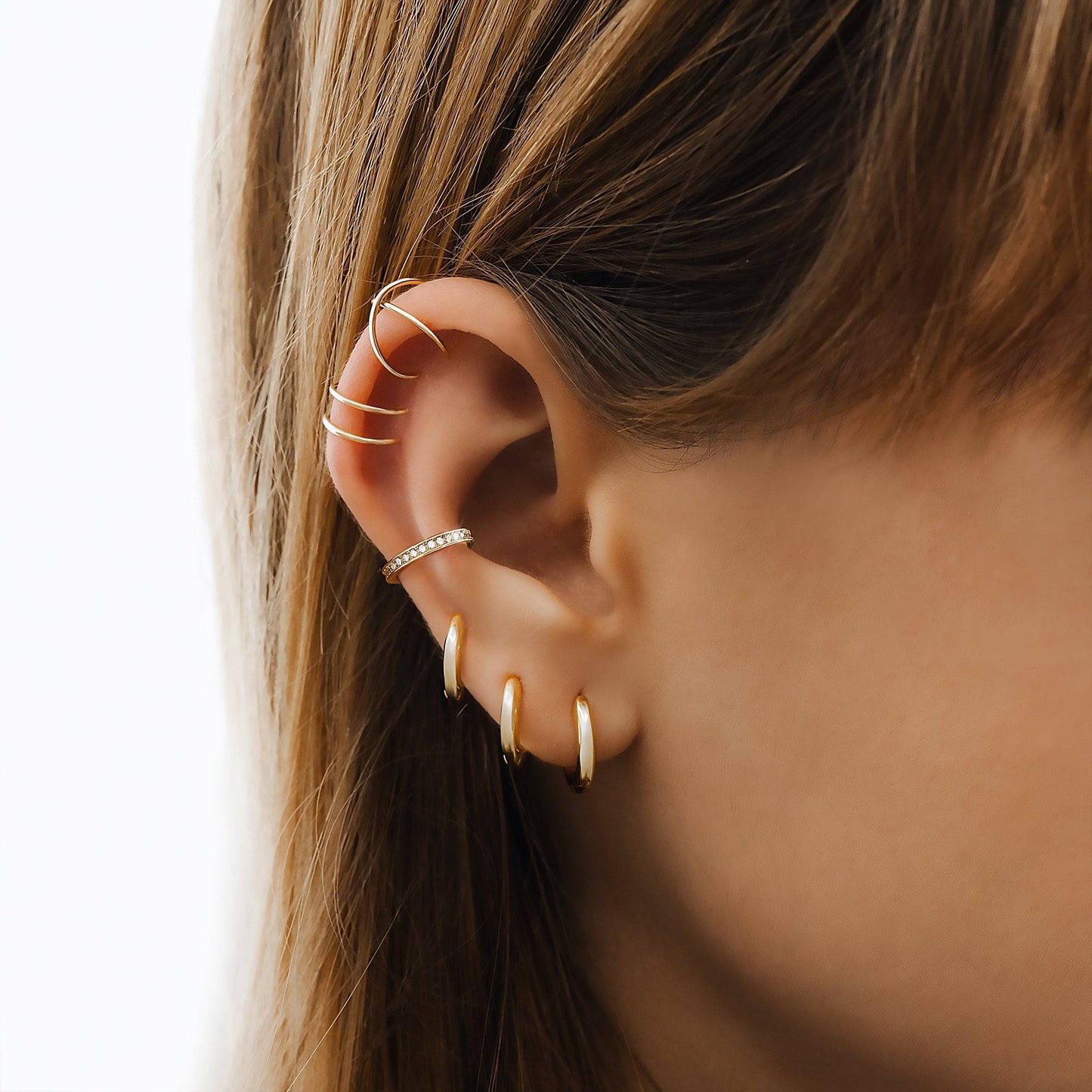 3-Ring Earring Set - Triella-Silver-Nora Luxe
