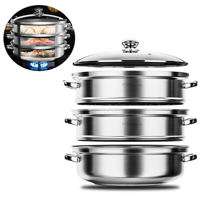 3-Tier Food Steamer - NutriSteam-Nora Luxe