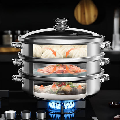 3-Tier Food Steamer - NutriSteam-Nora Luxe
