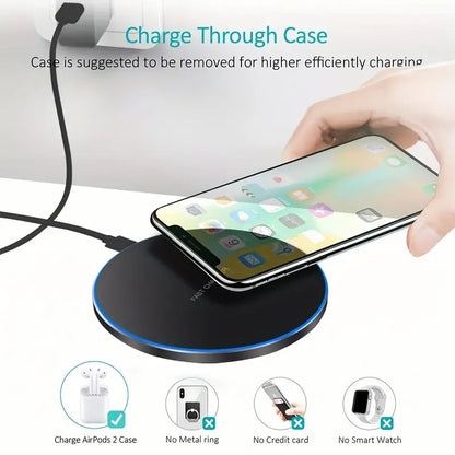 30W WIRELESS FAST CHARGER FOR IPHONE & OTHER DEVICES | INDUCTION CHARGING PAD-White without Cable-Nora Luxe