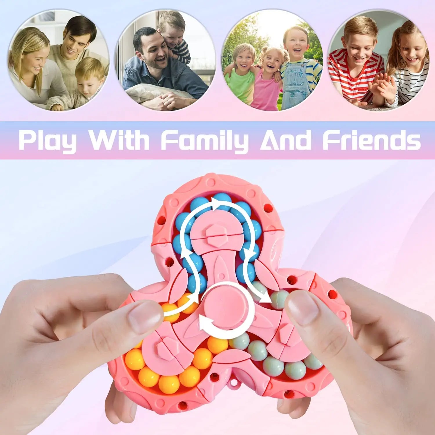 360° Fidget Spinner - FocusSpin-Pink-Nora Luxe