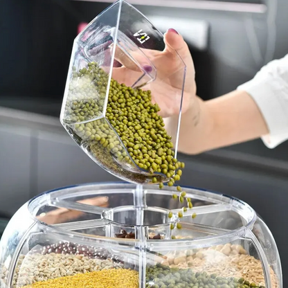 360° Rotating Grain Dispenser - SpinStore GrainKeeper-White-9.45 in Ø-Nora Luxe
