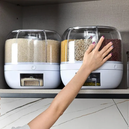360° Rotating Grain Dispenser - SpinStore GrainKeeper-White-9.45 in Ø-Nora Luxe