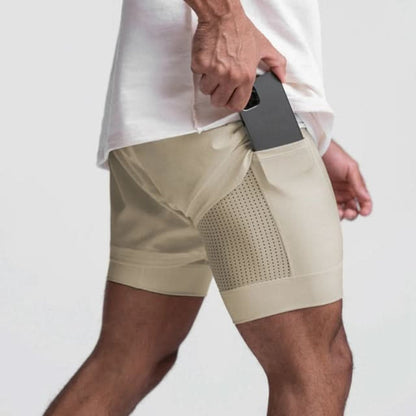 2-in-1 Men's Sports Shorts Breathable with Inner Shorts Training - Noah