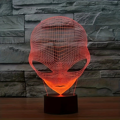 3D Alien Head LED Table Lamp with 7 Colours - Lunaris-The Livary