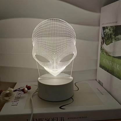 3D Alien Head LED Table Lamp with 7 Colours - Lunaris-The Livary