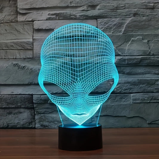 3D Alien Head LED Table Lamp with 7 Colours - Lunaris-The Livary