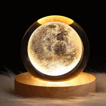 3D Crystal Mood Lighting - GlowCryst-Moon 2.36 inches-Nora Luxe