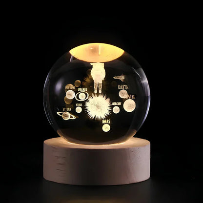 3D Engraved Crystal Sphere - Celestia-Space Travel-Nora Luxe