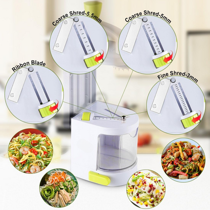 4-in-1 Heavy Vegetable Spiralizer with Strong Suction Cup-Nora Luxe