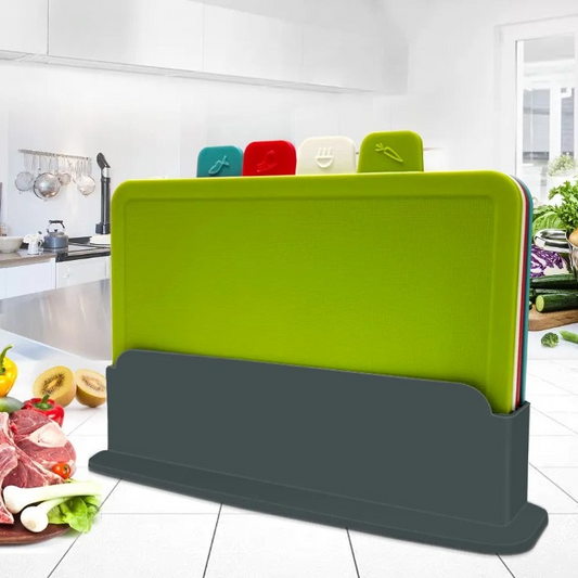 4-Piece Chopping Board Set with Holder - PrepTidy-Nora Luxe