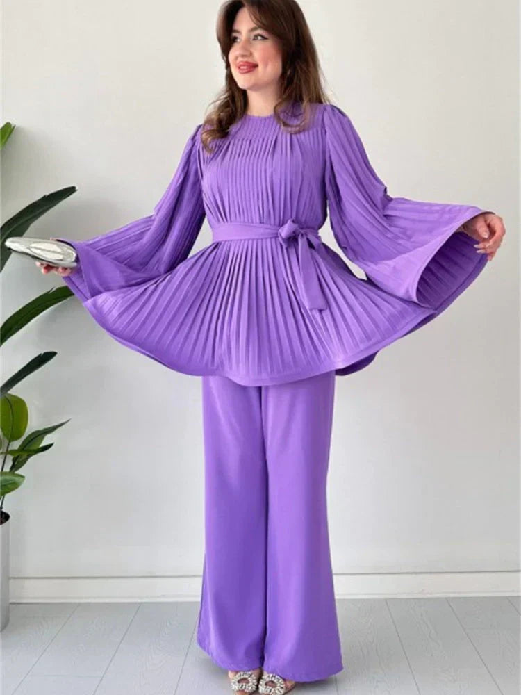 Ladies Pleated Clothing Set – Selene