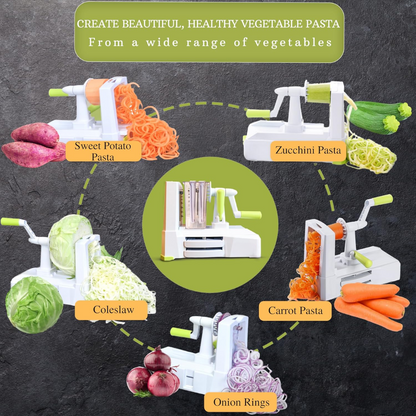 5-Piece Vegetable Spiralizer – Robust Slicer-White 5 knives-Nora Luxe