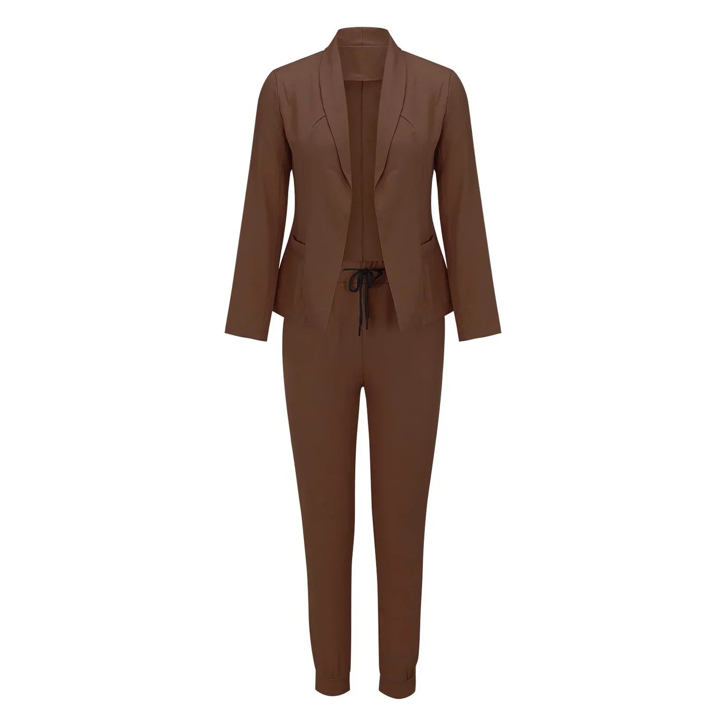 Casual two-piece set with tie belt – Liora