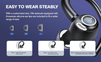 Wireless Bluetooth 5.3 Sport Earbuds with Noise Reduction and 48H Playback – Zeyora
