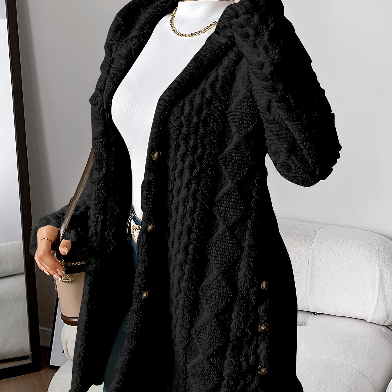 Soft Long Women's Cardigan with Hood – Marit