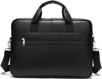 Premium Cowhide Leather 15” (38.1 cm) Business Briefcase with Organiser Compartments
