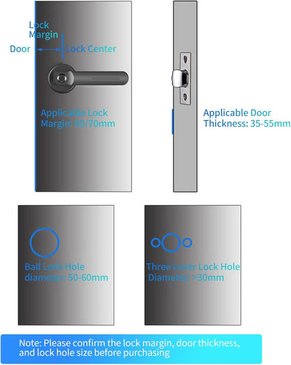 Smart Fingerprint Door Lever Lock with Key Access & 30 User Capacity – Nivora