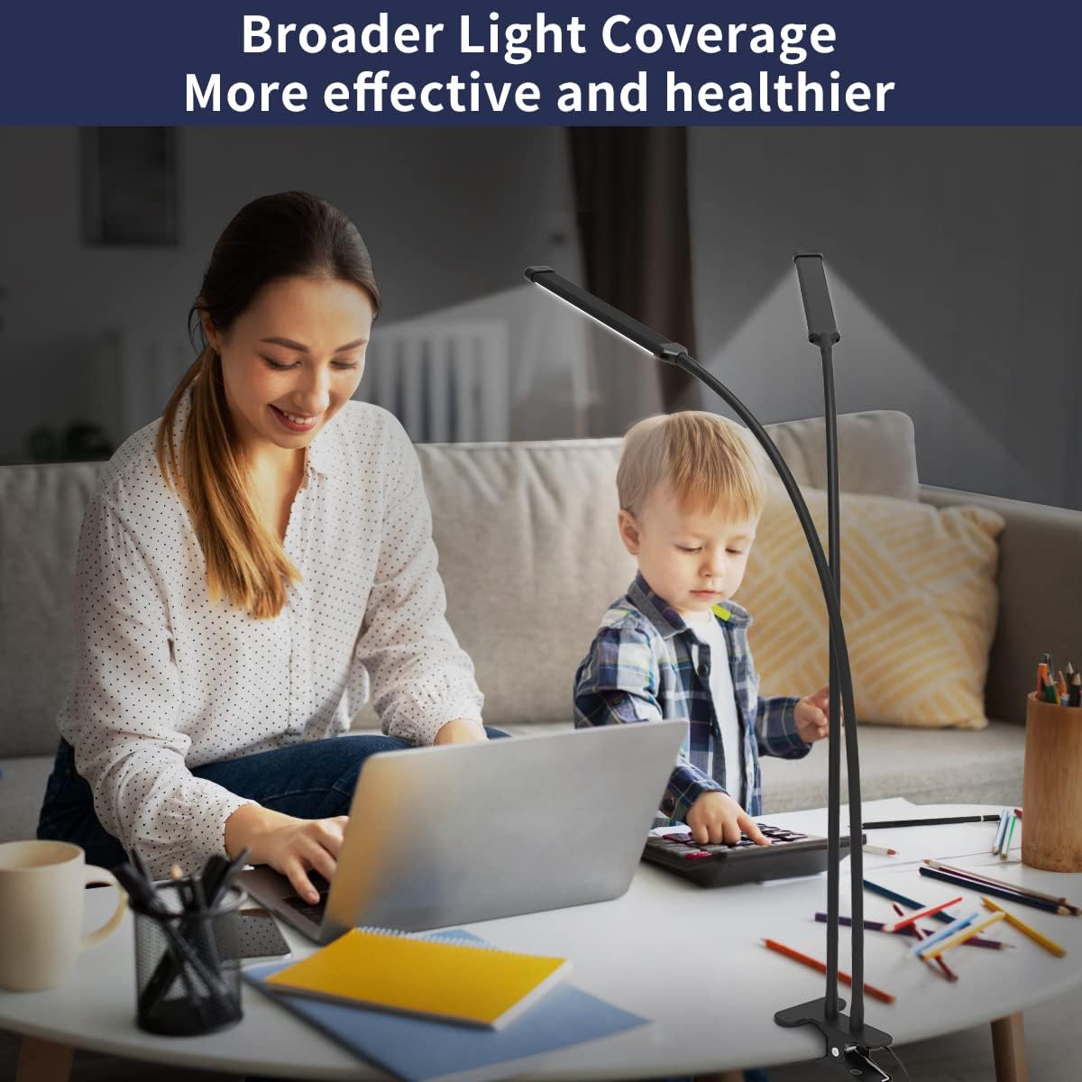77 LED Desk Clamp Lamp with 27.6 in Flexible Gooseneck – Ravien
