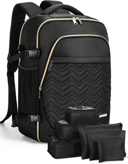 40L Airline-Approved Travel Backpack with 6 Packing Cubes & Laptop Compartment
