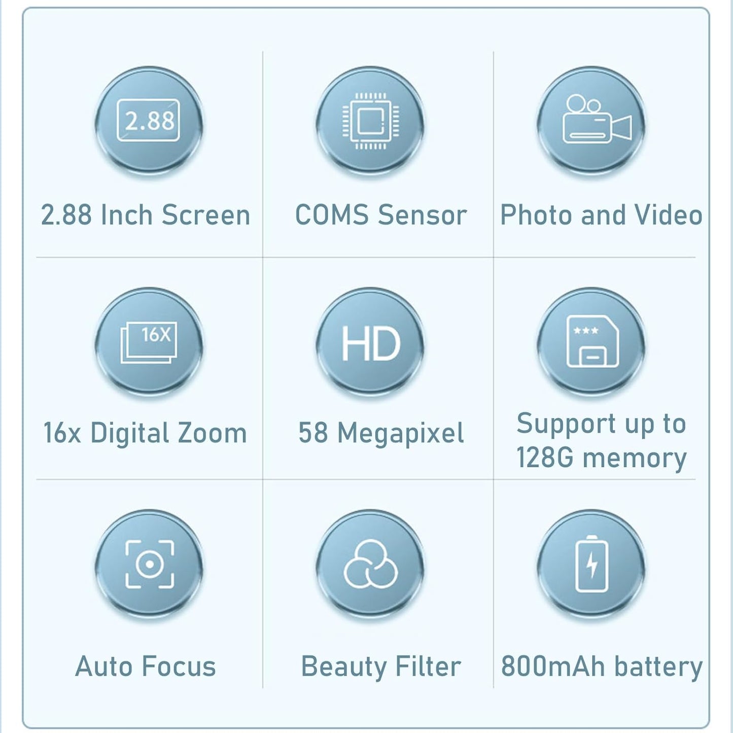 4K Compact Digital Camera with 58MP Photos and 16X Zoom – Lumora