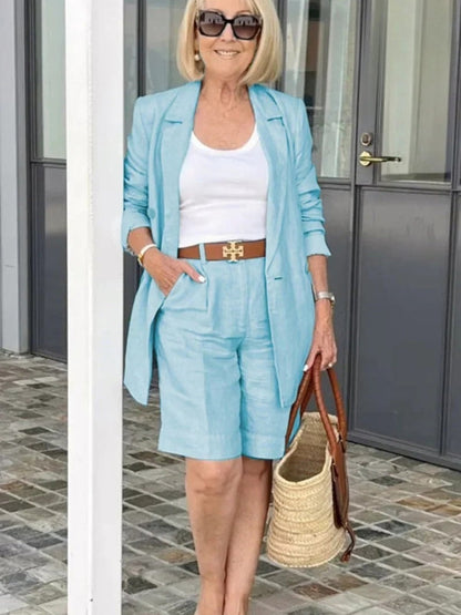 Trendy Ladies Linen Summer Set – Camille