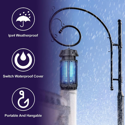 Electric Bug Zapper with 20W UV Light and 4200V Grid, IPX4 Waterproof – Zeytra