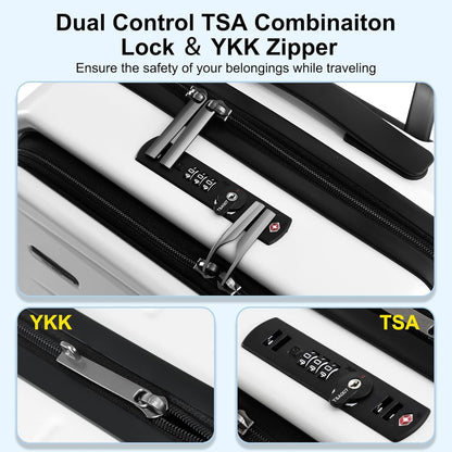 Expandable Hard Shell Carry-On with Front Pocket & TSA Lock