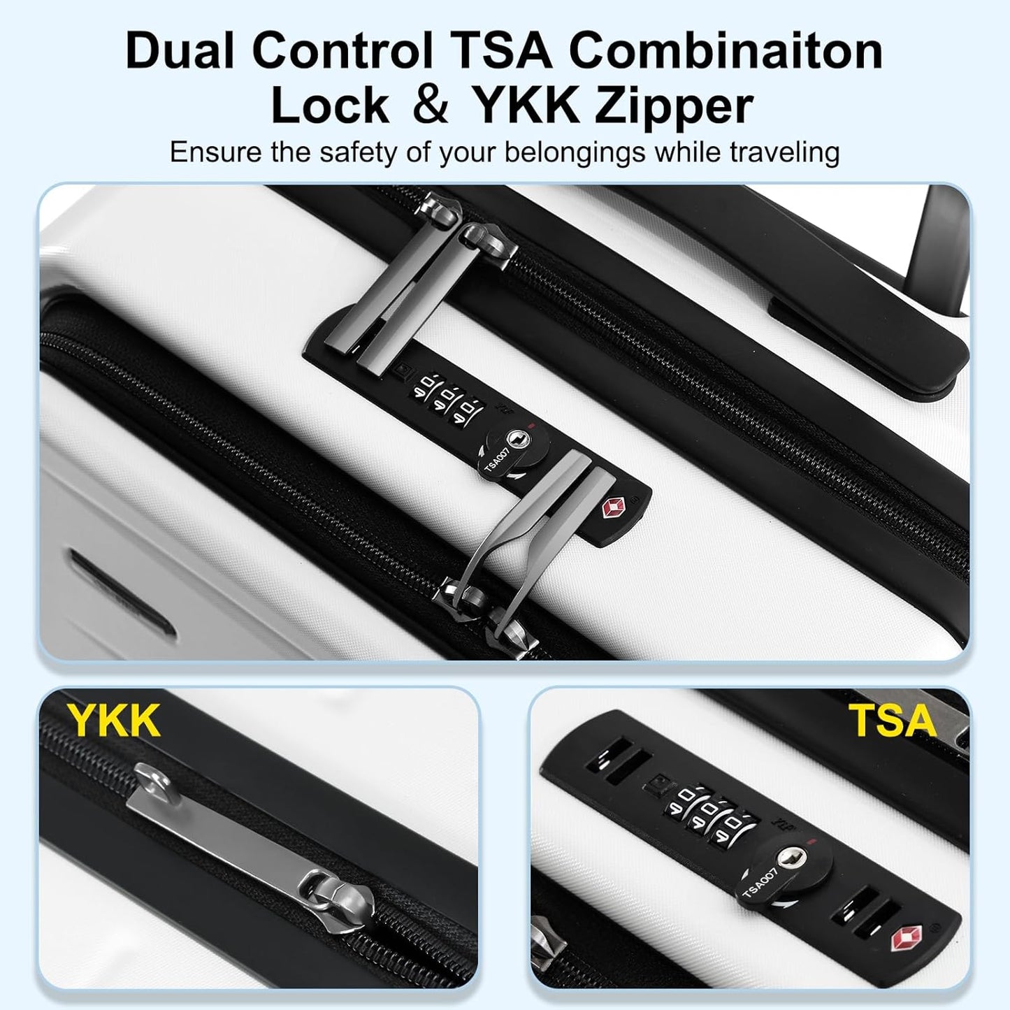 Expandable Hard Shell Carry-On with Front Pocket & TSA Lock