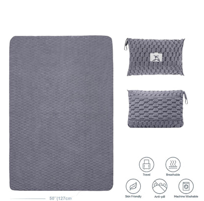 Packable Flannel Travel Blanket with Pillow Bag and Luggage Sleeve – Trevora