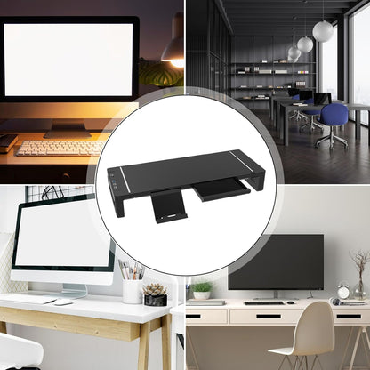 Height Adjustable Monitor Stand with Drawer – Stravon