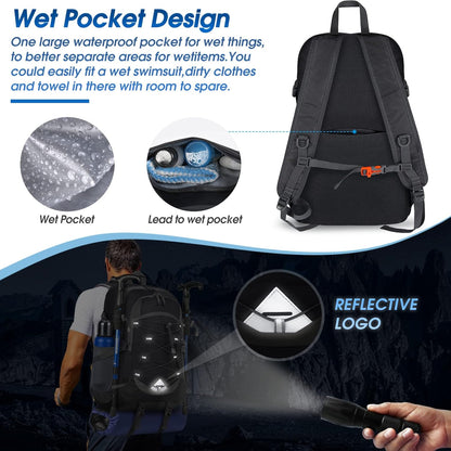 AA OUT OF STOCK 40L Waterproof Hiking & Camping Backpack – Lightweight & Packable