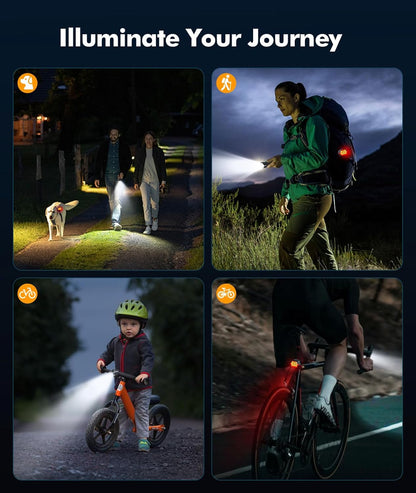 Rechargeable Bike Light Set with 3+6 Modes & Side Lighting – RoadBeam