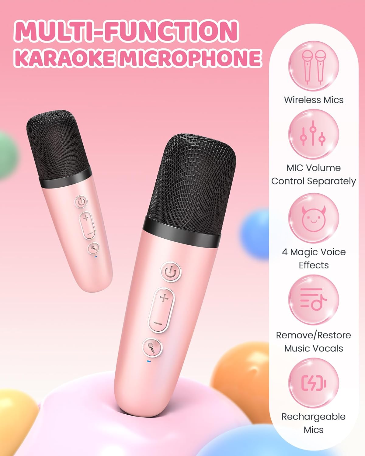 Portable Mini Karaoke Machine with Bluetooth Speaker & 2 Wireless Mics – Veylo
