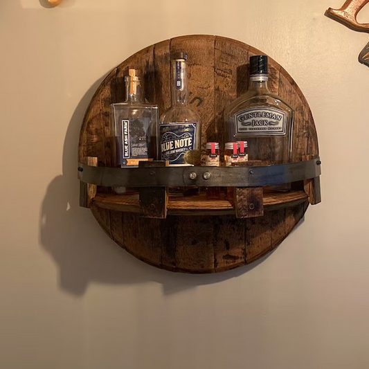 Bourbon Whiskey barrel shelf made of oak – Oakspire