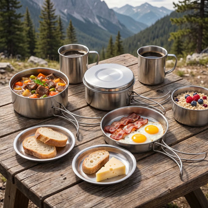 8-Piece outdoor Camping Cookware Set -  Wildkit