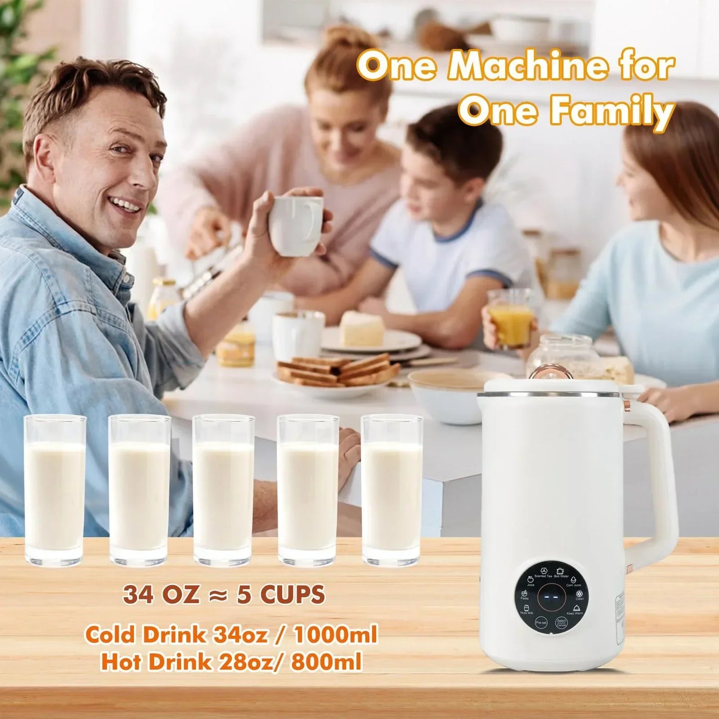 8-in-1 Nut Milk Maker (33.8 fl oz) - NutriBlend-Nora Luxe