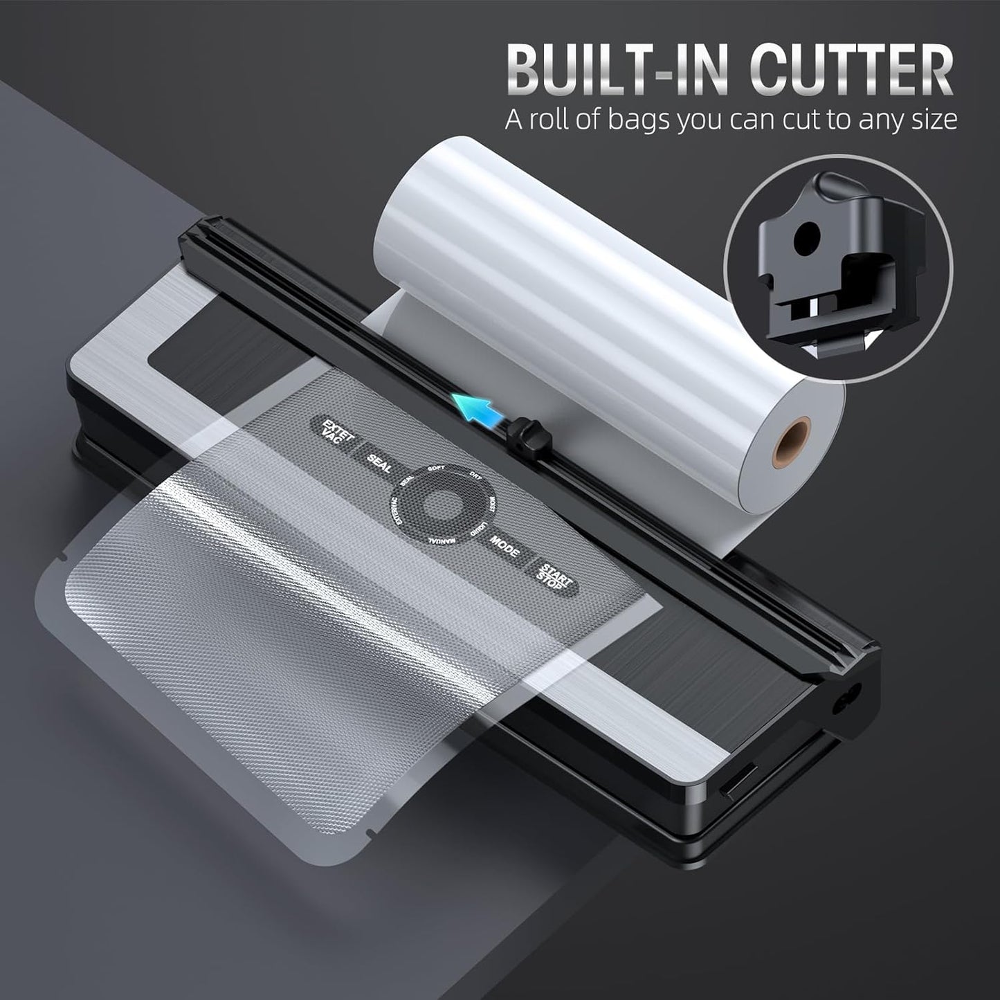 8-in-1 Vacuum Sealing Machine with Built-in Cutter-Nora Luxe