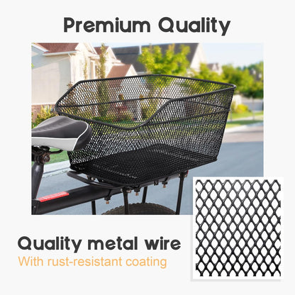 Waterproof Rear Bike Basket with Rainproof Cover – Velora