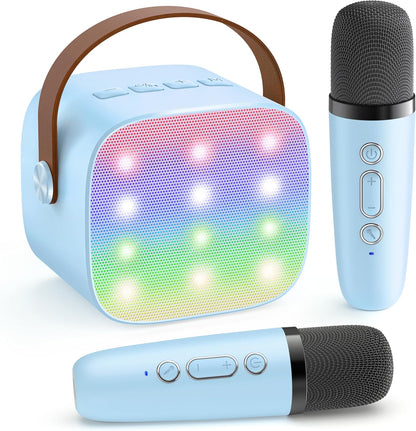 Portable Mini Karaoke Machine with Bluetooth Speaker & 2 Wireless Mics – Veylo