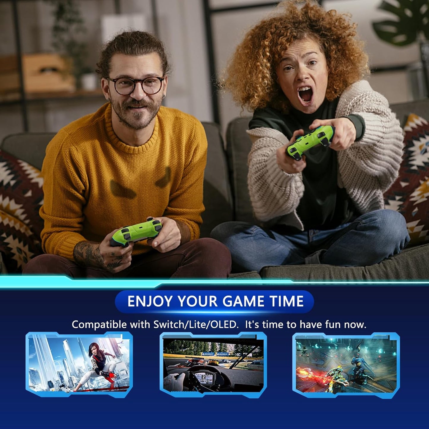 Wireless Switch Controller with Hall Effect Joysticks and Turbo Function – Nexora
