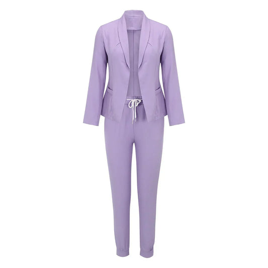 Casual two-piece set with tie belt – Liora