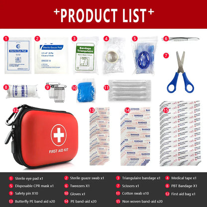 91-Piece First Aid Kit - SafeKit Pro-Red-Nora Luxe