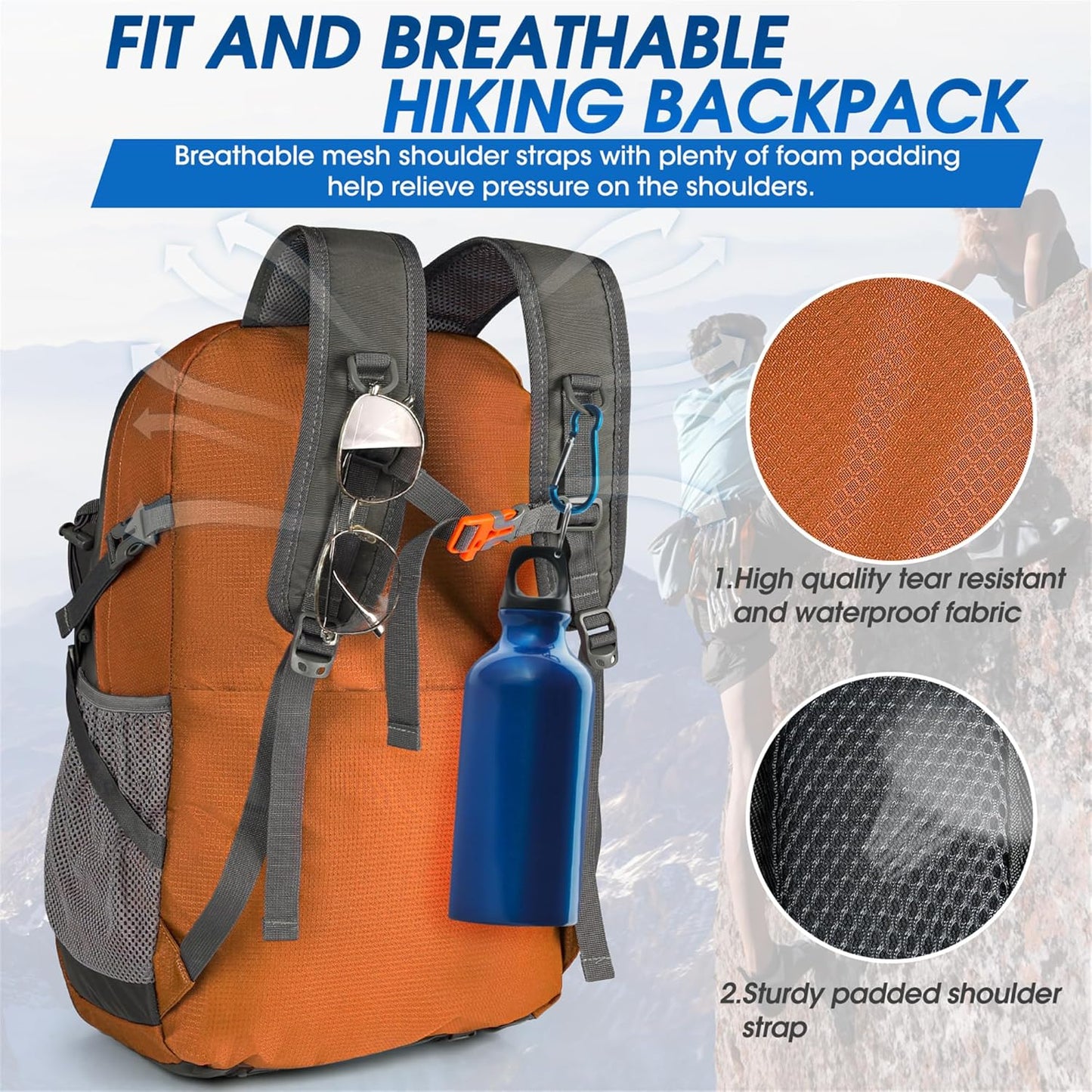 AA OUT OF STOCK 40L Waterproof Hiking & Camping Backpack – Lightweight & Packable