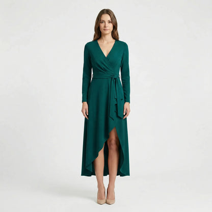 Asymmetrisches V Ausschnitt Kleid - Soraya
