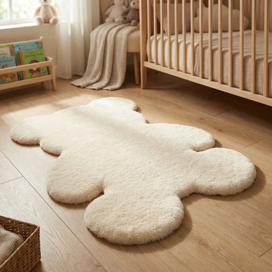 Bear-Shaped Plush Accent Rug - Bearvish