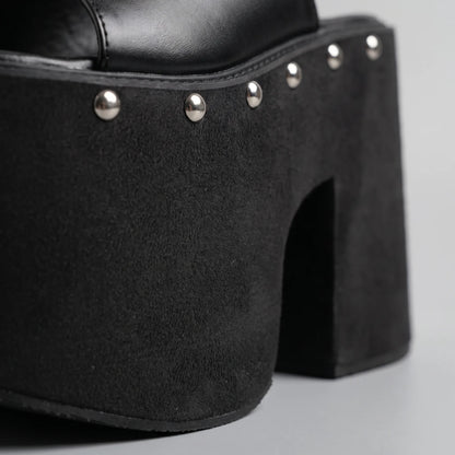 Black Platform Sandals - Nicole