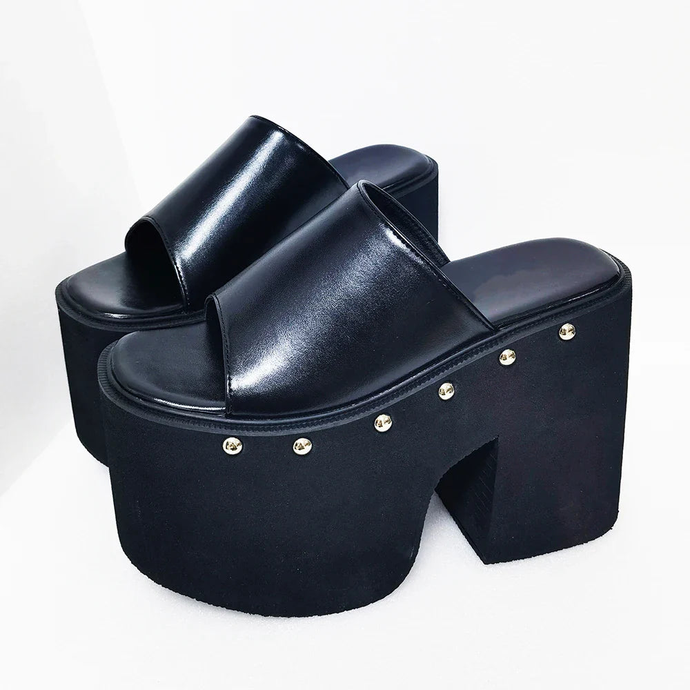 Black Platform Sandals - Nicole