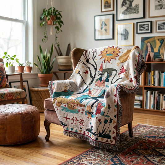 Boho Tapestry Throw Blanket - Desertloom