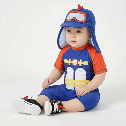 Boys Cartoon Print Swimwear Set - Aquakid